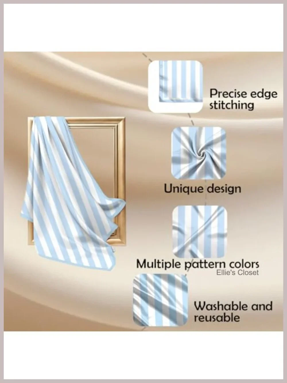 Silk Feeling Square Satin Headscarf Hair Wrap Bandana Trendy Aesthetic